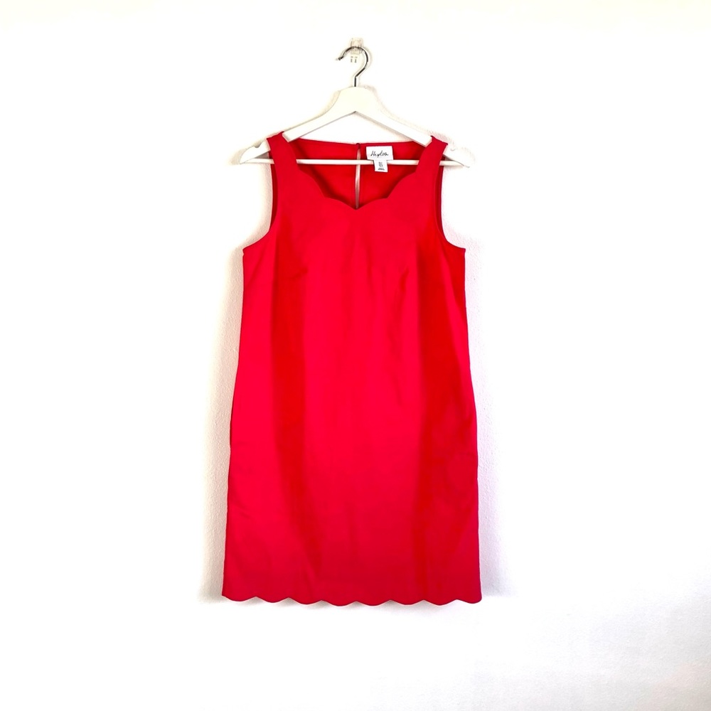 Heyton Hot Pink Scallop Hem Sleeveless Shift Dress Size 2
